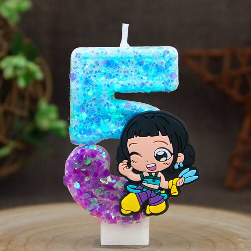 跨境热销猎魔女团创意生日蜡烛卡通佐伊蛋糕派对插件数字蜡烛0-9