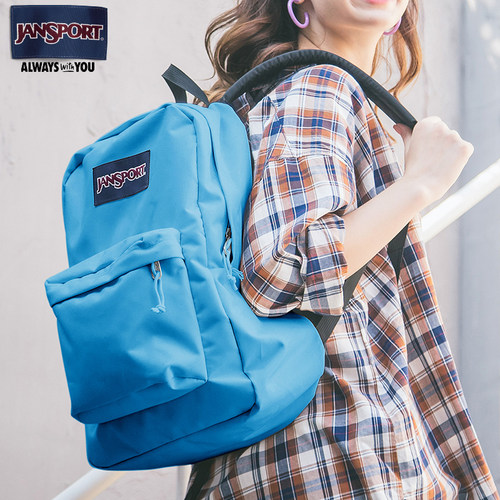 JanSport鸢尾蓝双肩背包25年新款海盐蓝轻便男书包女大学生电脑包