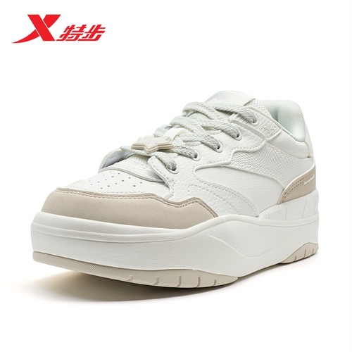 特步女鞋千层鞋低帮厚底增高百搭