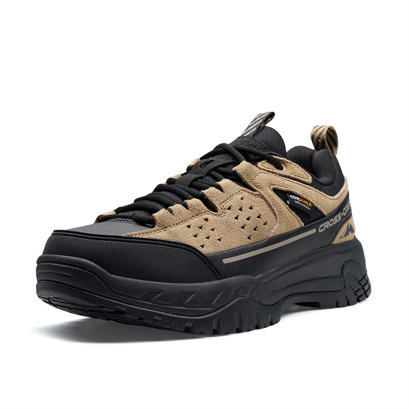 特步男鞋徒步户外鞋2025冬季新款革面耐磨防滑运动鞋975419170010