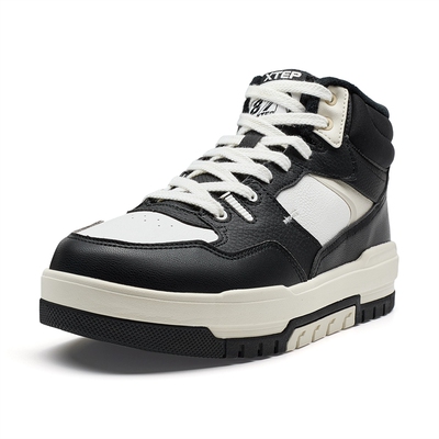 特步男鞋棉鞋中帮系带加绒休闲鞋