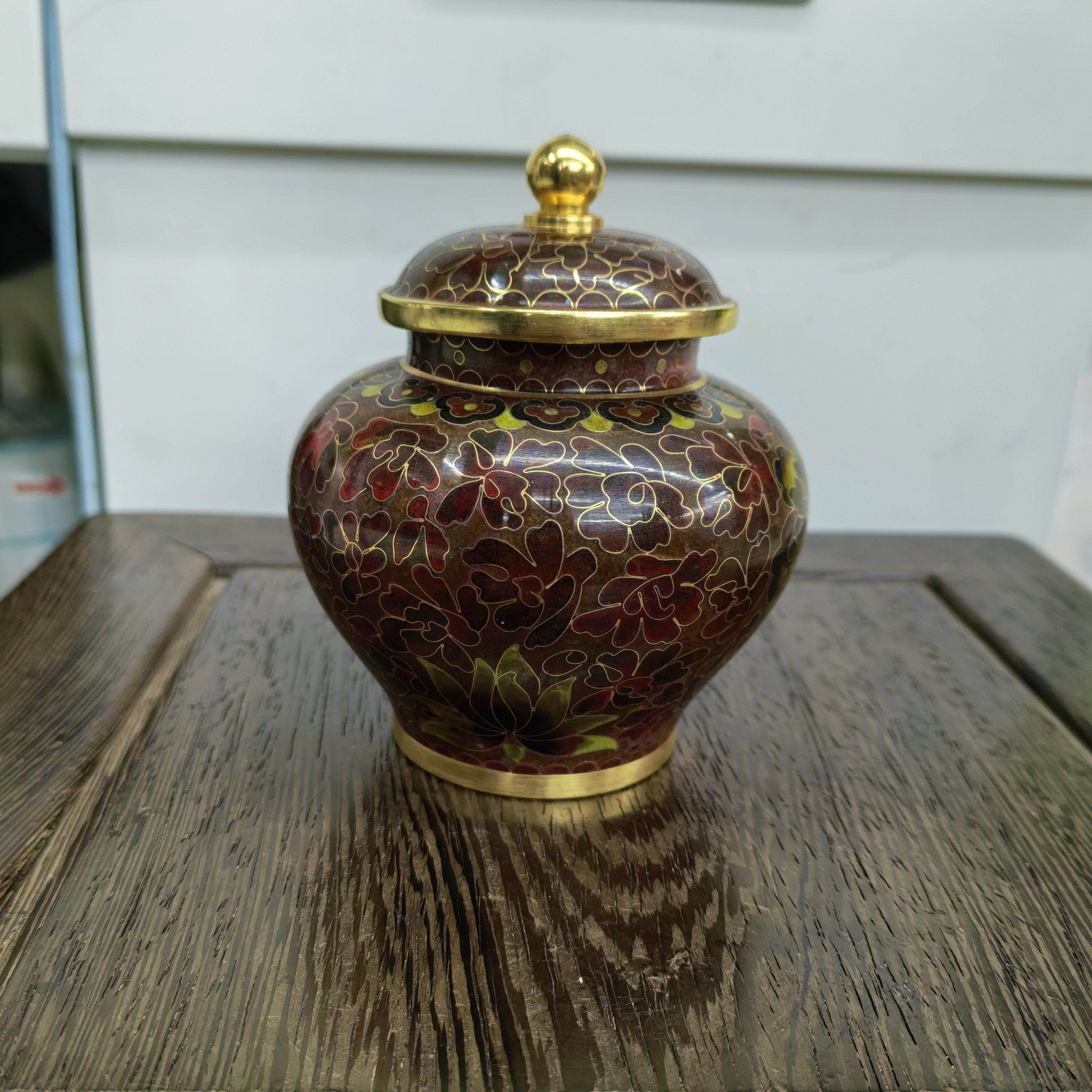 北京宫廷风掐丝珐琅彩茶叶罐景泰蓝实地罐子摆件装饰品工艺品