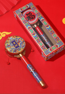 中国风手工拨浪鼓复古儿童手摇鼓孩子玩具摇摇鼓旅游纪念品小礼物