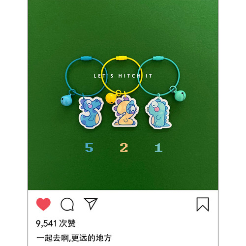 卡通亚克力情侣恐龙挂件