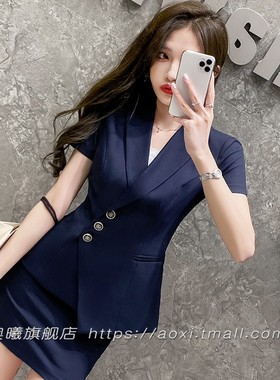 夏季设计感行政女装套装空姐制服职业套裙高端医美咨询师工作服