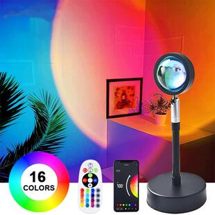 Sunset Lamp Rainbow Projector Night Light Led Desk Lamp Deco