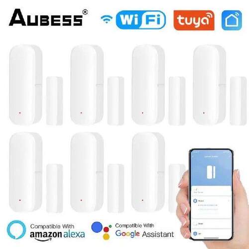 Aubess Tuya WiFi Smart Door Sensor Smart Home Door新款智能门