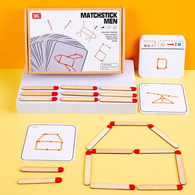 Montessor Matches Puzzles Game Wooden Toys  Math Geometr新款