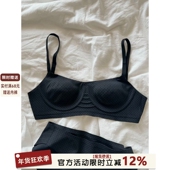 无痕夏季 文胸套装 薄款 内衣女舒适小胸聚拢上托防下垂无钢圈一片式