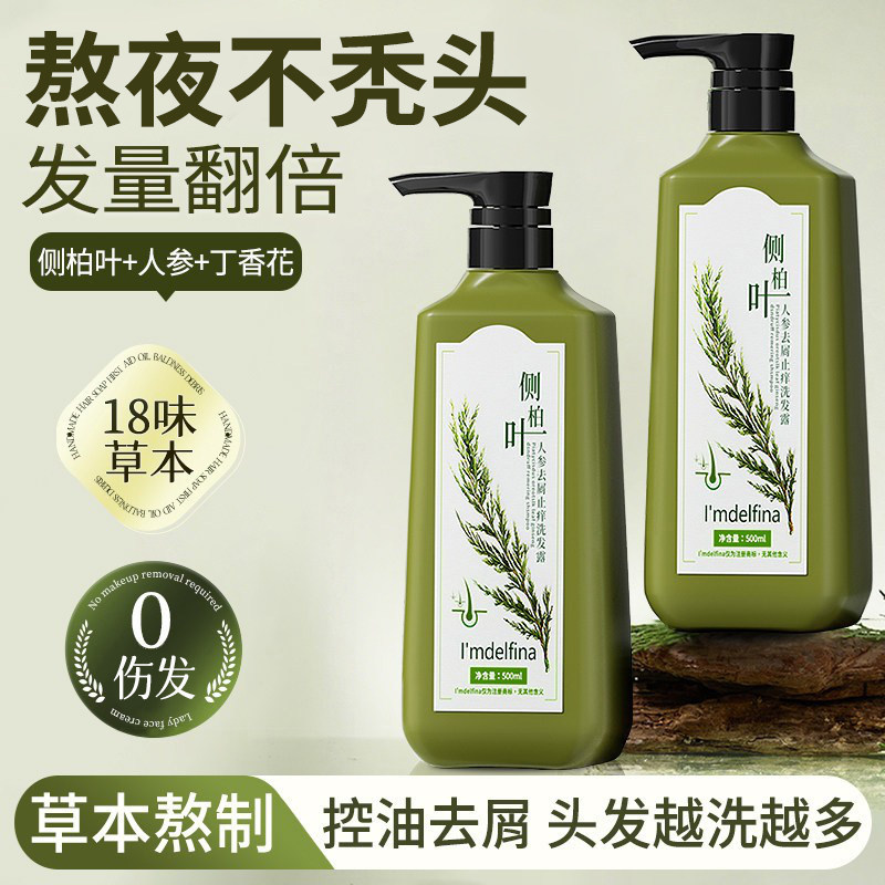 侧柏叶洗发水生姜人参养发防断发控油蓬松去屑止痒正品官方旗舰店