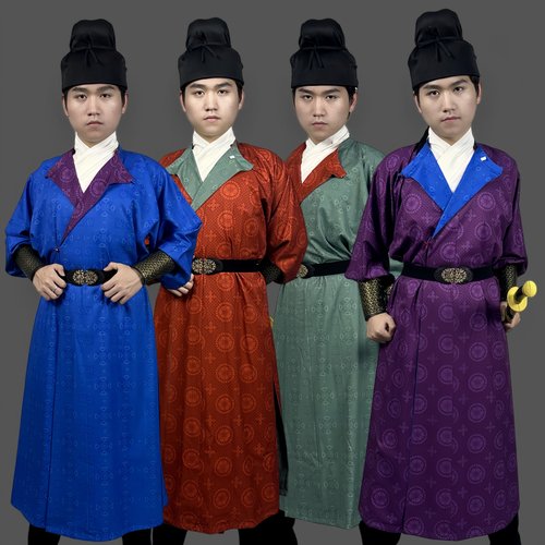 炎蔻唐制圆领袍男款双面印花汉服