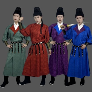 炎蔻唐制圆领袍女国风汉服两面穿