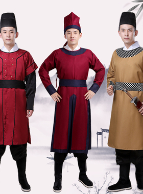 炎蔻明制圆领袍男御前带刀侍卫官兵服装伴郎团话剧拍段子搞笑衣服