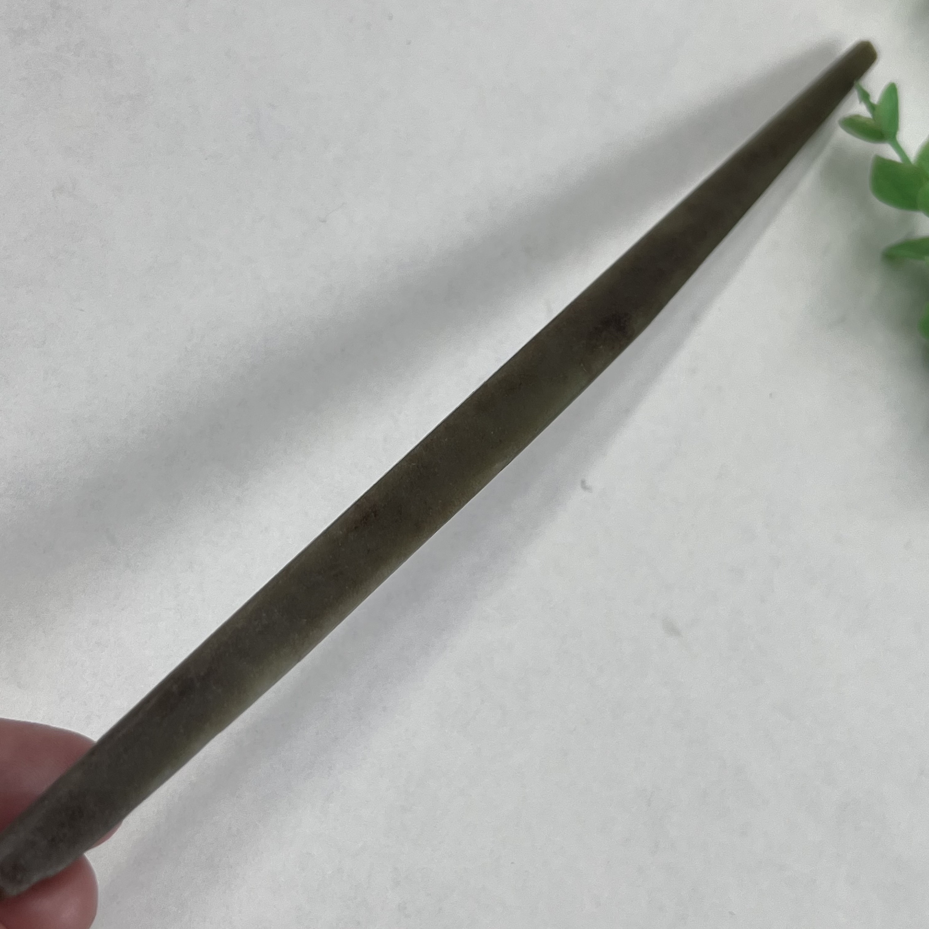 新疆和田玉糖玉细条发簪料边角料长条料 玉石料毛料t包邮长191mm