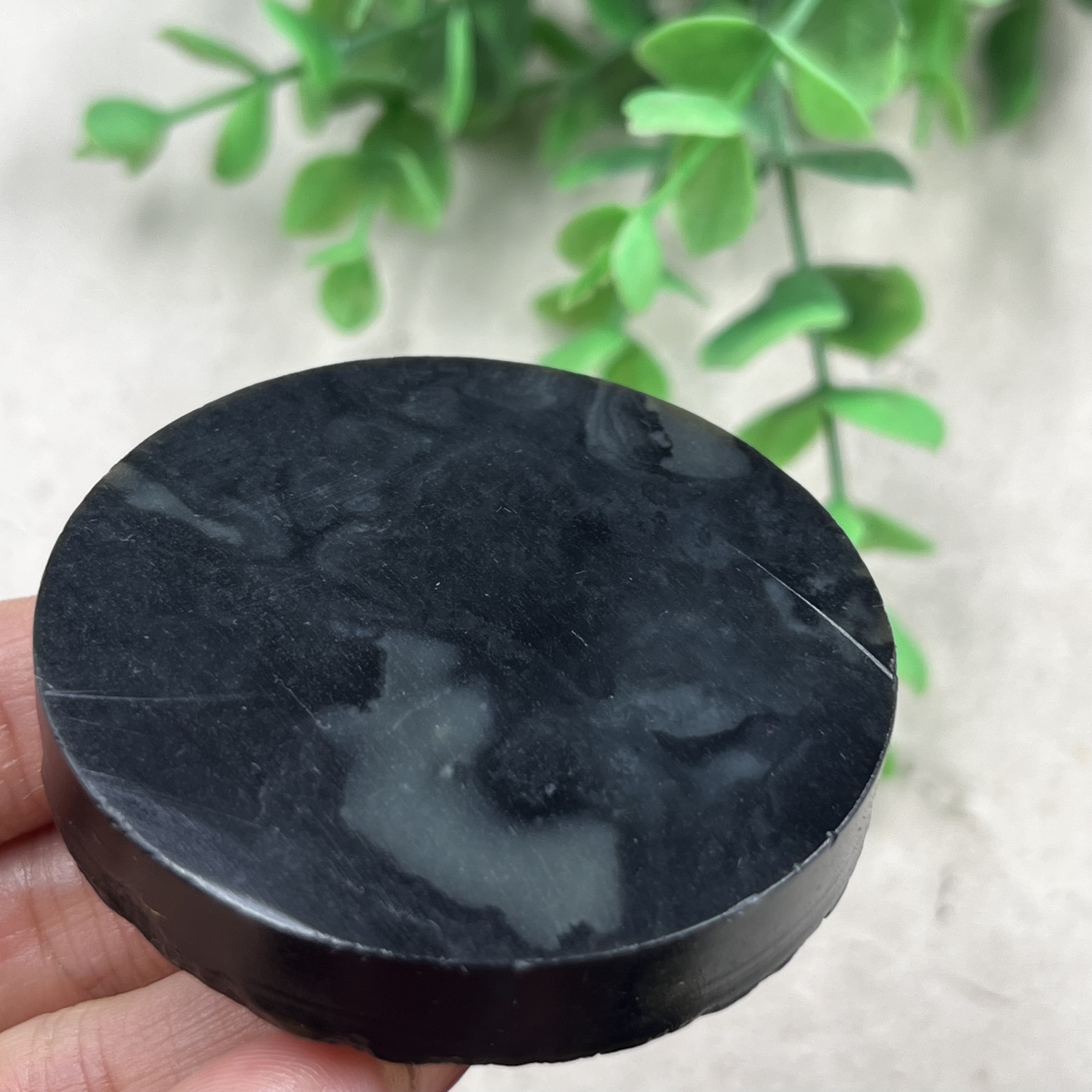 新疆和田玉聚墨青花意境圆牌吊坠牌子边角料下脚料片料包邮59克t