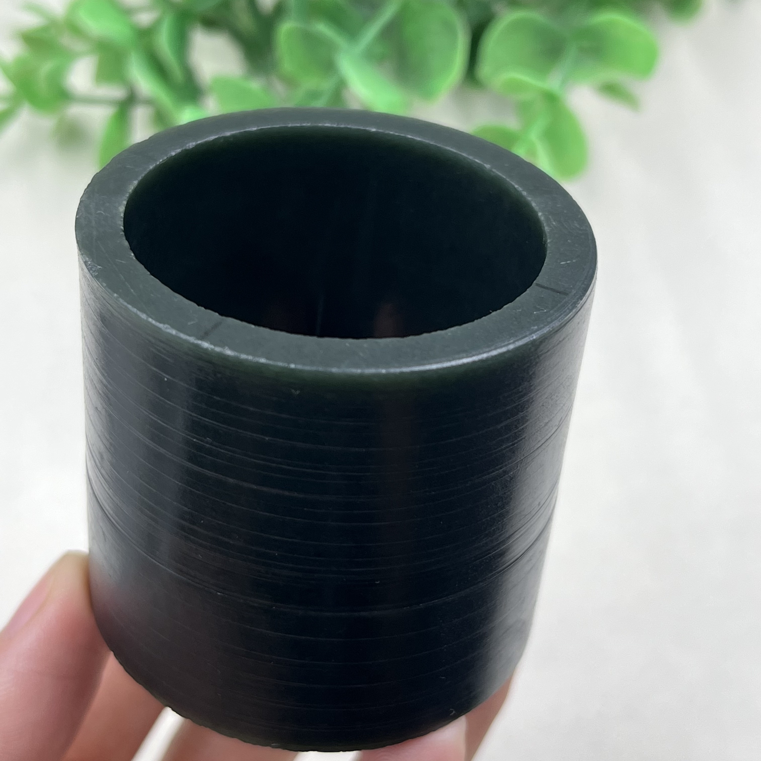 新疆和田玉青玉且末高筒圆筒边角料圆圈笔筒DIY车挂手牌包邮90克t