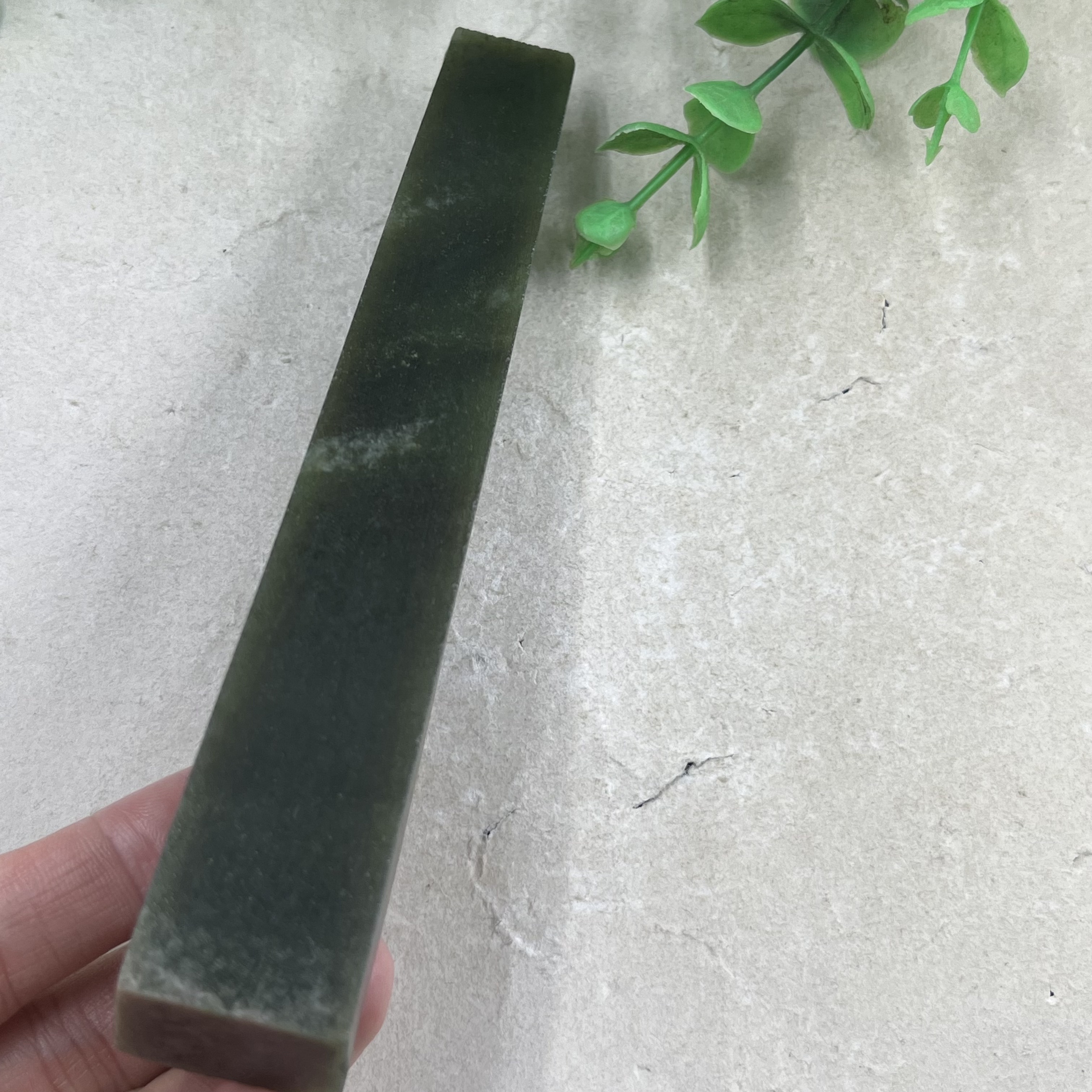 新疆和田玉且末长条发簪料边角料镇尺玉石料下脚料A包邮长135mm