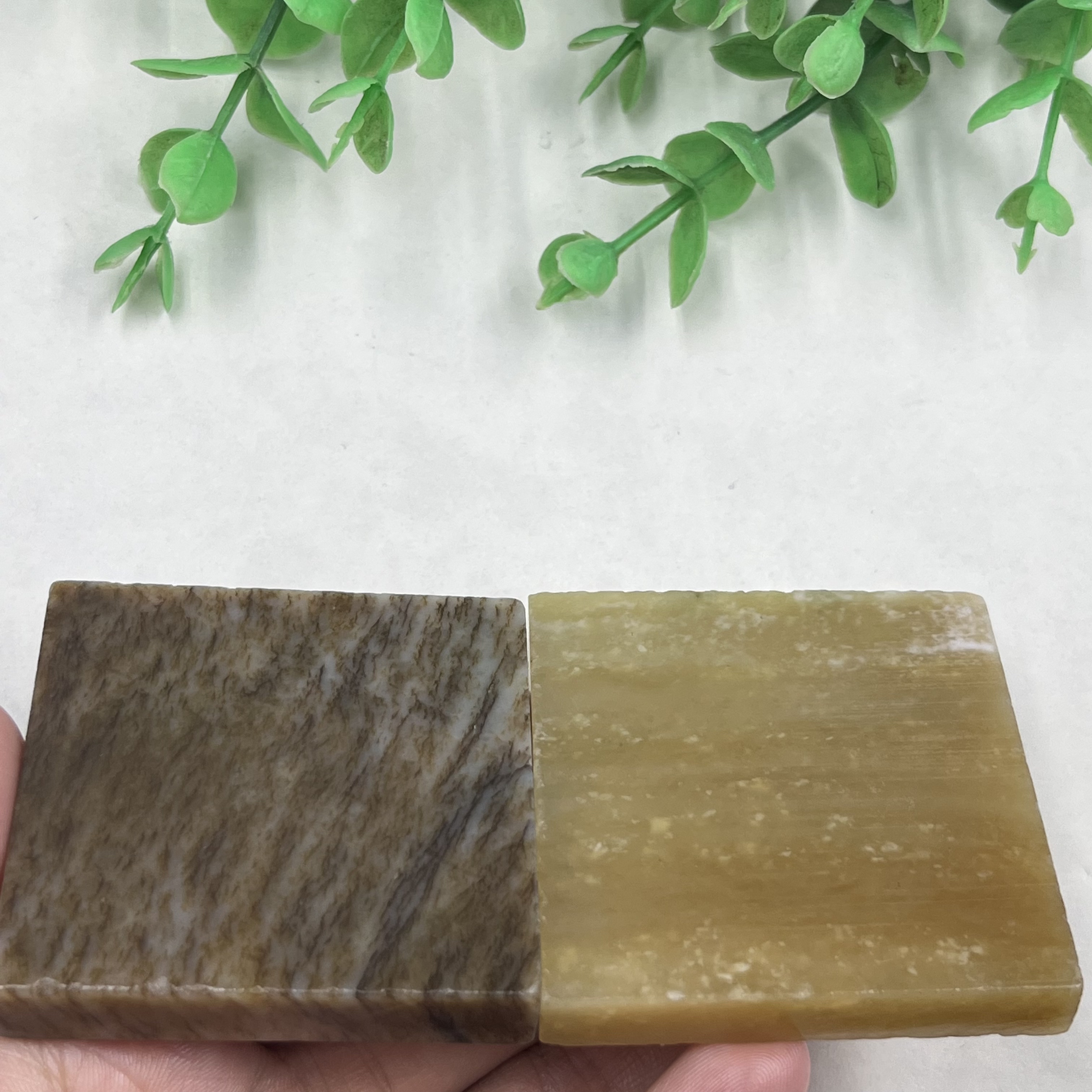 2件价新疆和田玉糖玉且末四方料茶托玉石料边角料方块料牌子包邮t