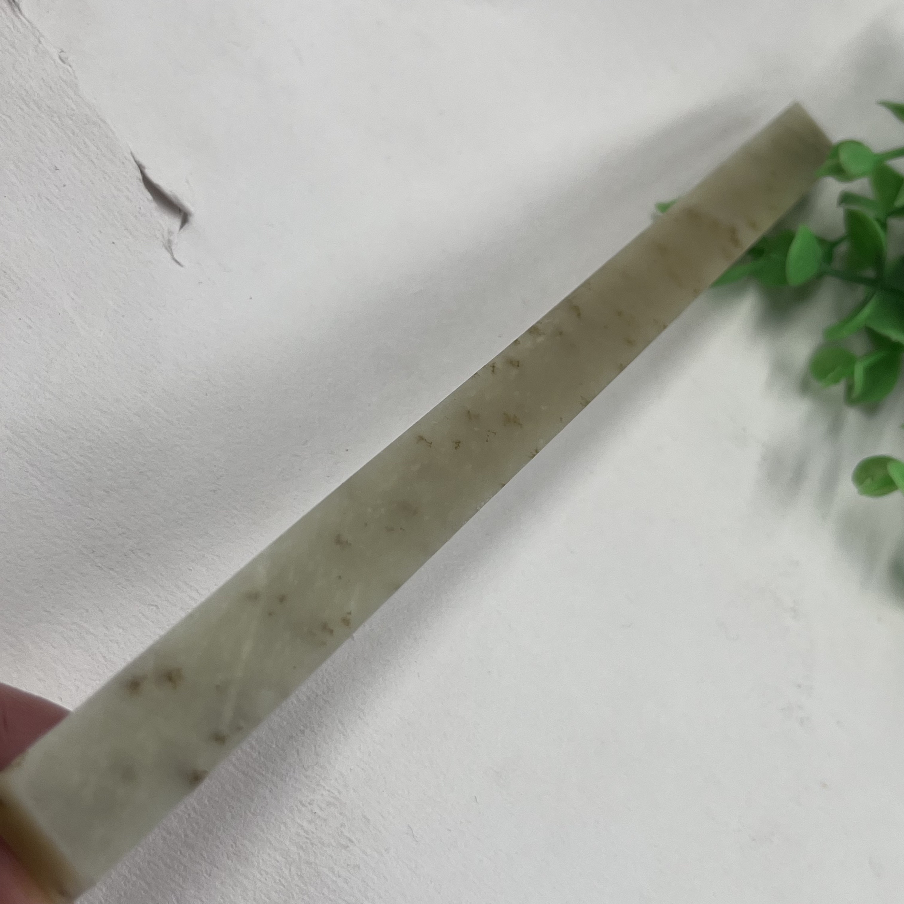 新疆和田玉糖玉长条发簪料边角料镇尺下 脚料玉石料包邮A长203mm