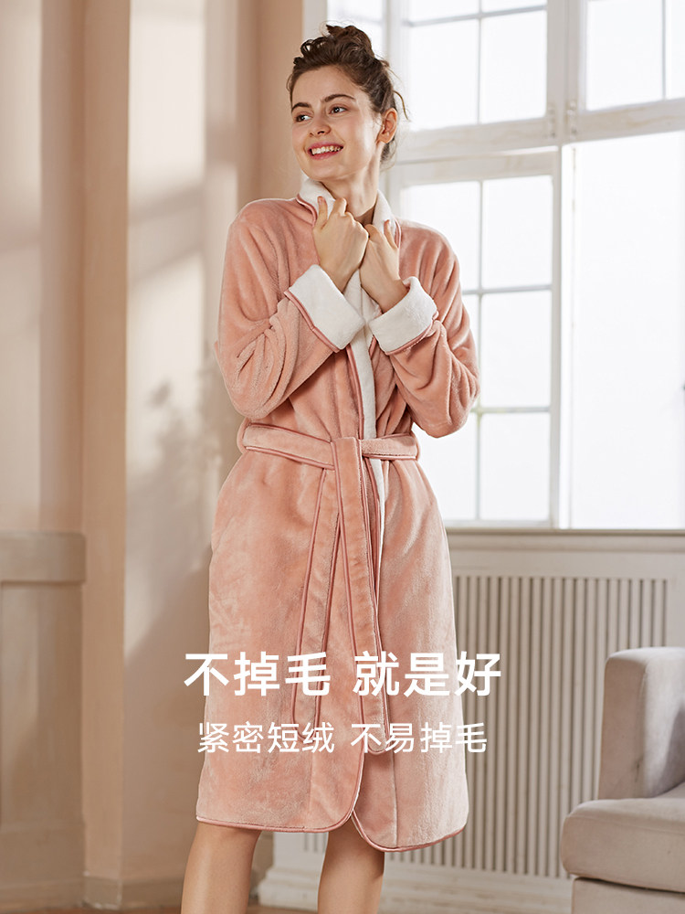 REPRESENTATIVE GIRL NIGHTGOWNS WOMENS WINTER MID LONG ISLAND VELVET PAJAMAS HOME MORNING GOWNS HOUSEROBES