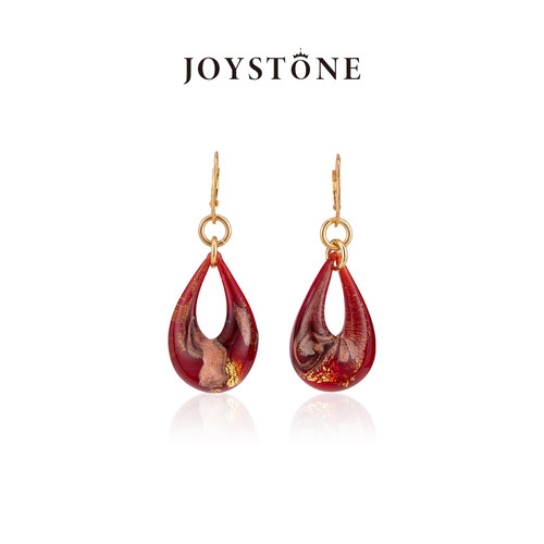 JOYSTONE拉诺糖心琉璃耳环女剔透