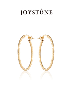 JOYSTONE 意大利Adhara弧矢耳圈扭纹圈形耳环925纯银通勤简约耳饰