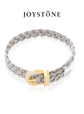 意大利织银手镯女银线编织表带