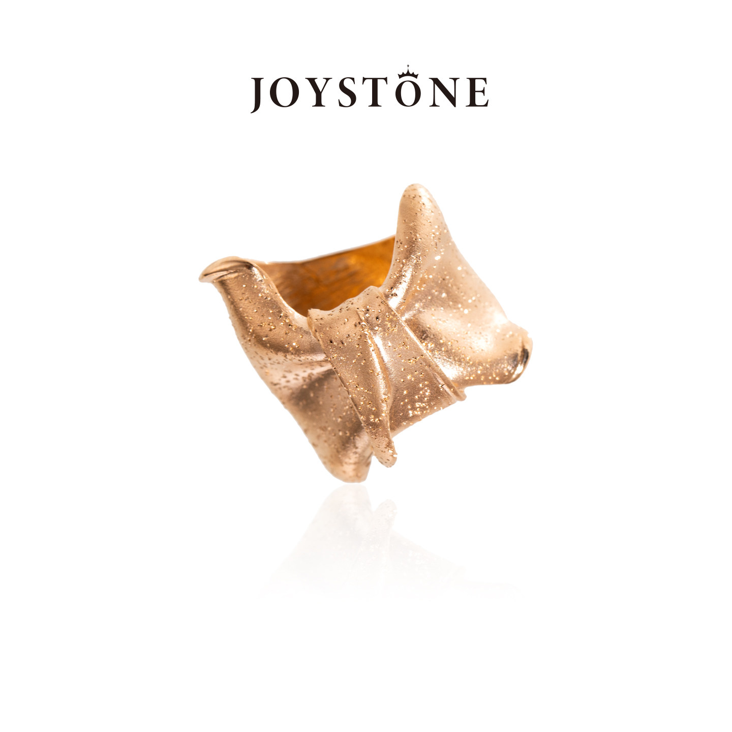 JOYSTONE意大利戒指个性蝴蝶结 18k镀金小众气质指环复古优雅简约