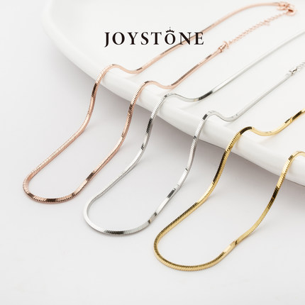 【许我耀眼许妍同款】JOYSTONE意大利金色方形蛇骨链百搭锁骨链女