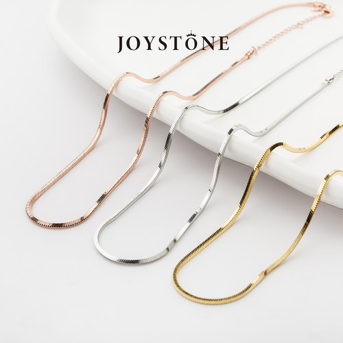 【许我耀眼许妍同款】JOYSTONE意大利金色方形蛇骨链百搭锁骨链女