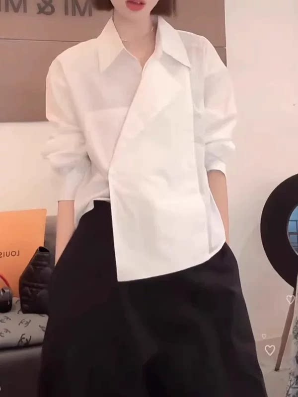 不规则设计长袖衬衫