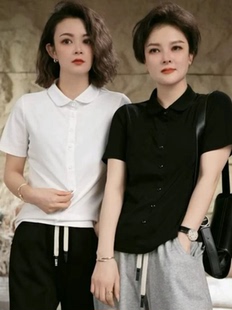女纯棉短袖 polo衫