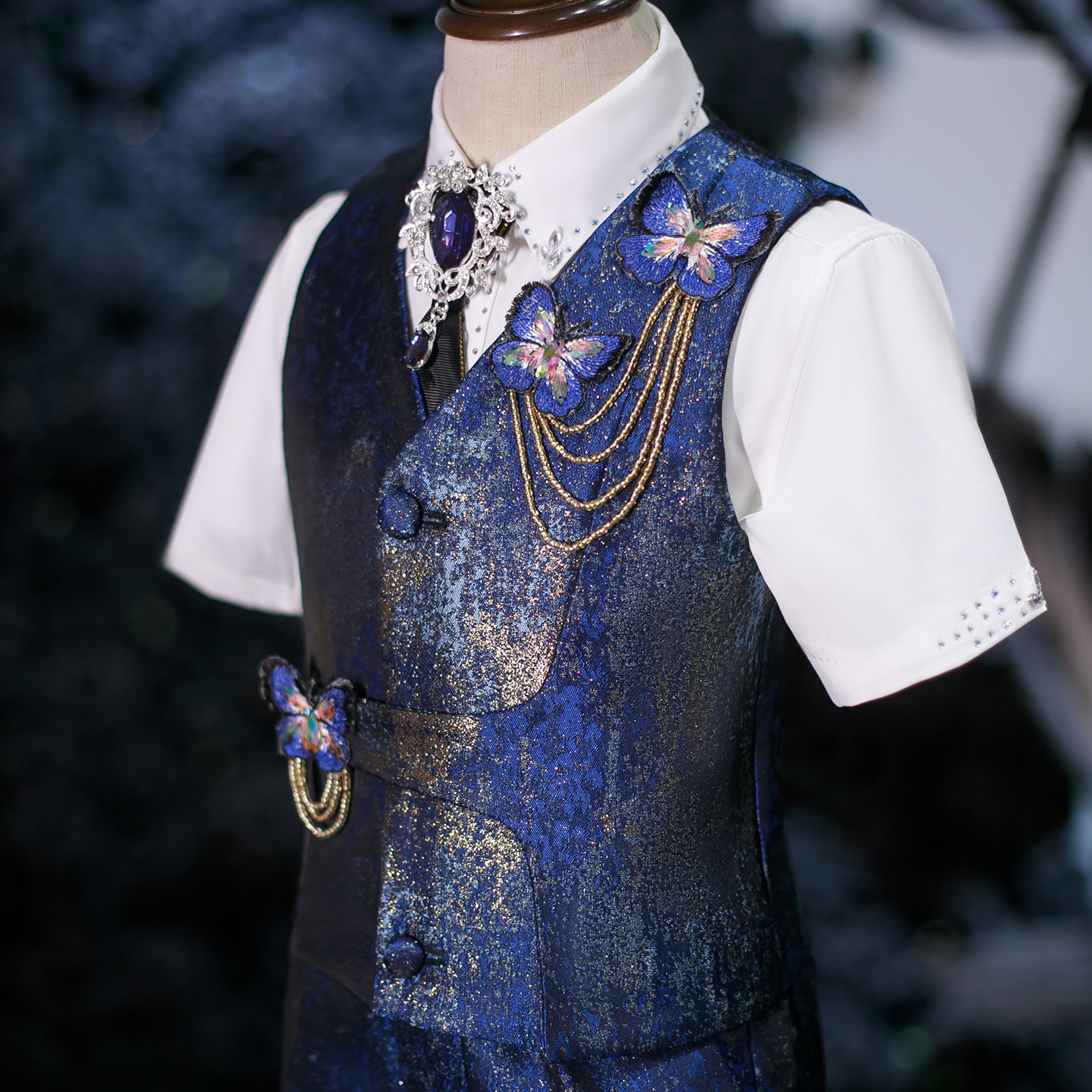 儿童西装套装设计感高端轻奢马甲男童礼服主持人服装钢琴演出服夏