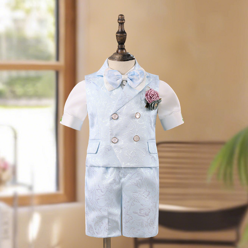 儿童西装套装男童夏季主持人服装钢琴走秀演出服小男孩比赛小礼服