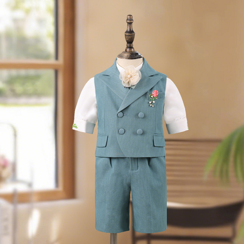 儿童西装套装2025新款男童礼服夏季小主持人服装幼儿园钢琴演出服