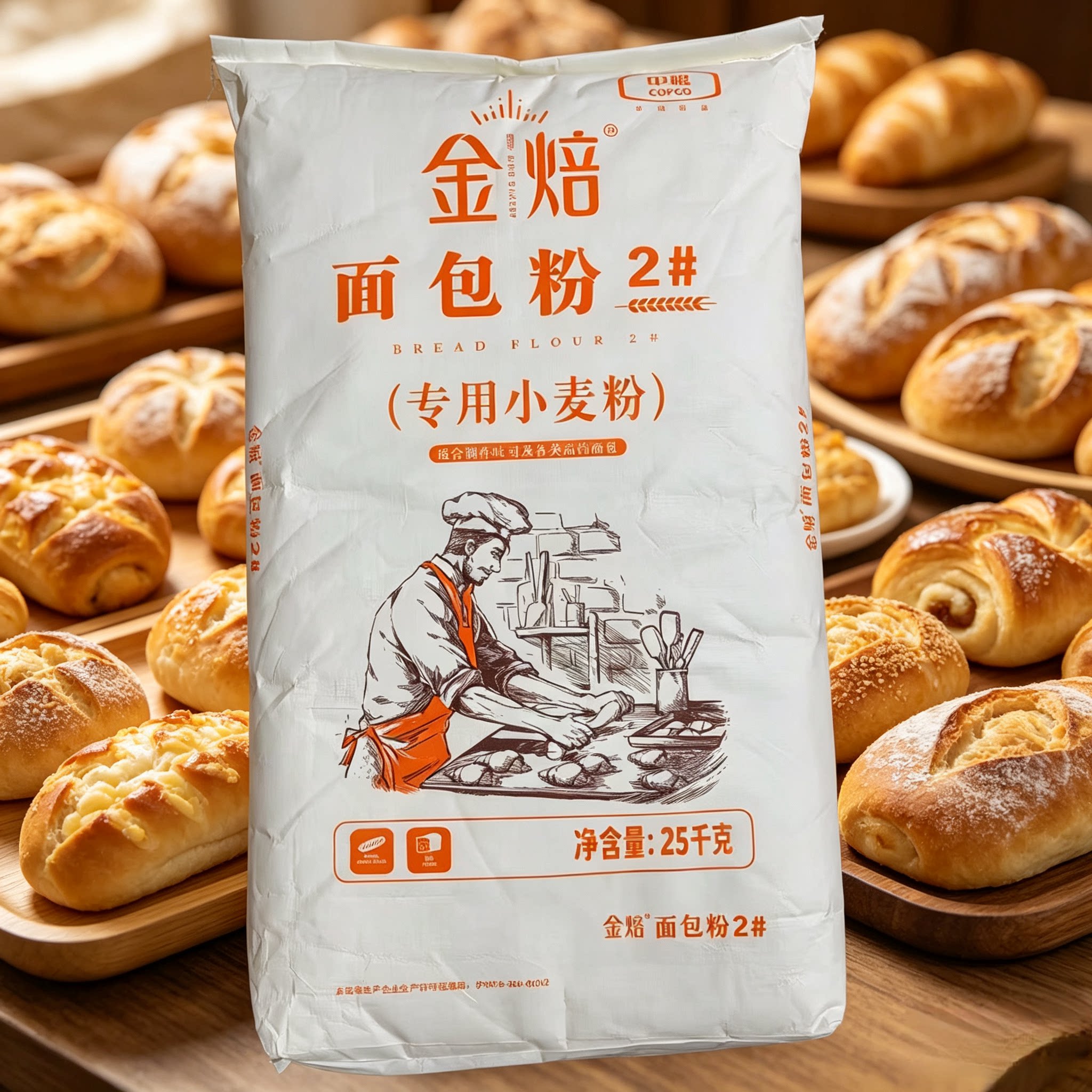 中粮金焙2号高筋面包粉50斤