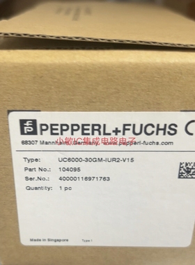 UC6000-30GM-IUR2-V15倍加福超音波感测器 货号104095全新原装