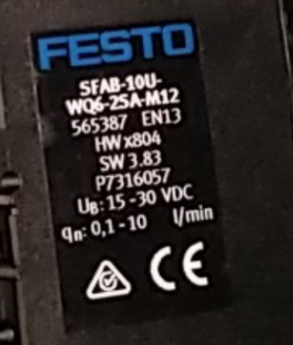 10U 30VDC WQ6 M12费斯托FESTO流量传感器15 SW3.83 2SA SFAB