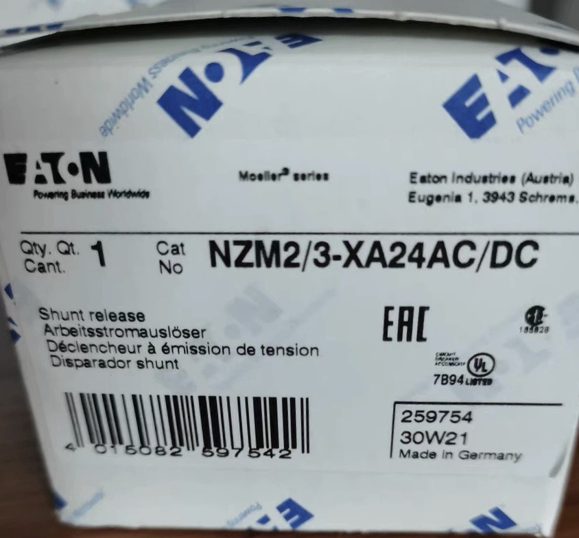 伊顿穆勒NZM2/3-XA24AC/DC NZM4-XU24DC P1-25/I2/SVB询价