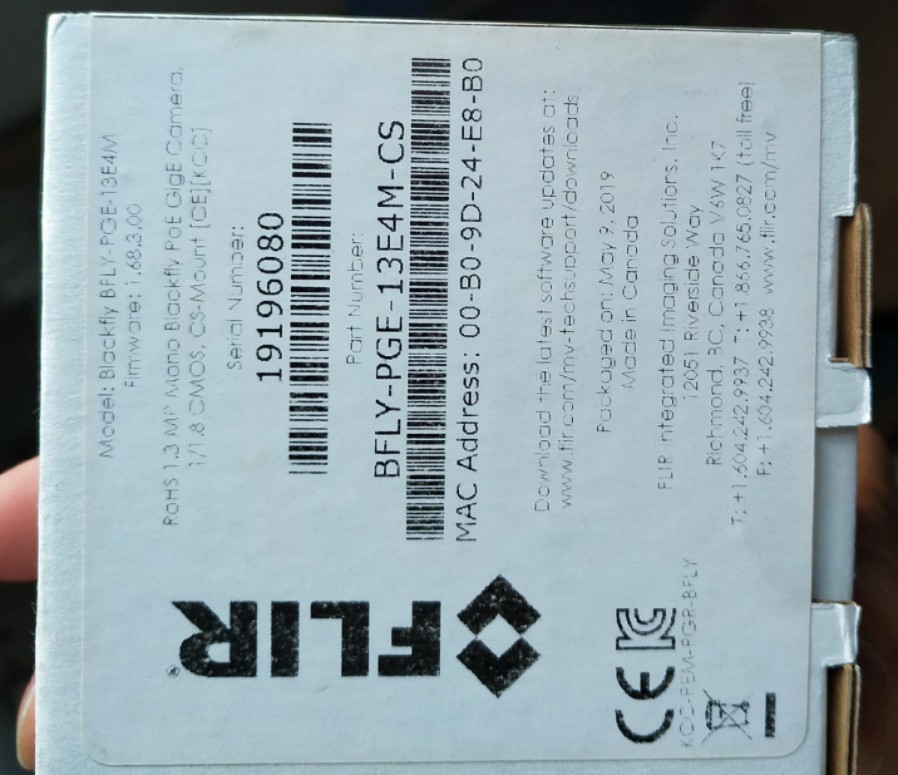 灰点工业相机bfly–pge–13e4m-cs全新原装bfly–pge–13e4m