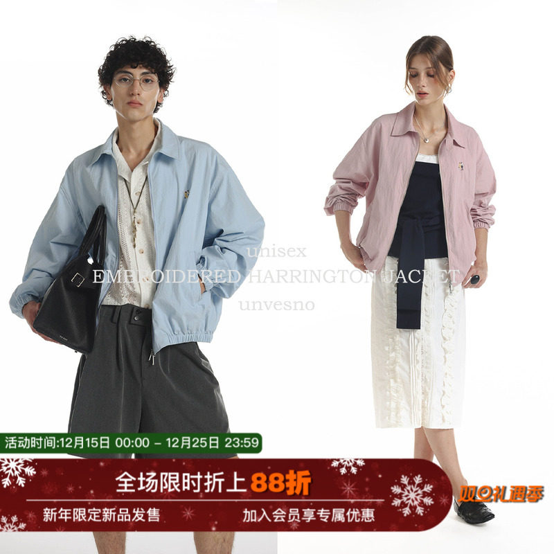 Unvesno(UN)爱乐之城lalaland双人舞刺绣哈灵顿夹克