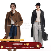 针织开衫 毛衣保暖 Row风老钱休闲翻领长款 羊毛混纺 Unvesno