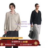 羊绒混纺 Unvesno Row风老钱秋季 羊绒基础翻领针织毛衣衬衫