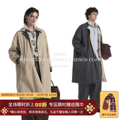 双面穿 Unvesno Miu风复古格纹宽松廓形长款 风衣外套秋季