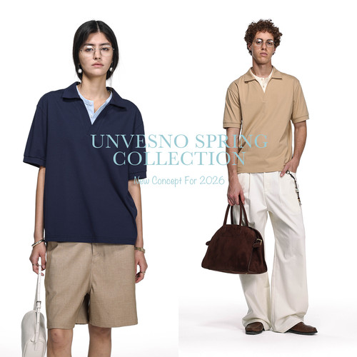 【假两件双领】Unvesno(UN)都市通勤拼色凉感棉短袖POLO衫