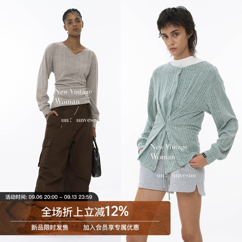 秋季领型双排抓毛慵懒长袖图片