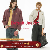 Unvesno 加厚皮领夹克外套棉服 廓形工装 巴恩风底特律做旧短款