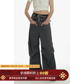 格雷系双腰460G面料打褶廓形垂感西裤 灰色西装 Unvesno 长裤