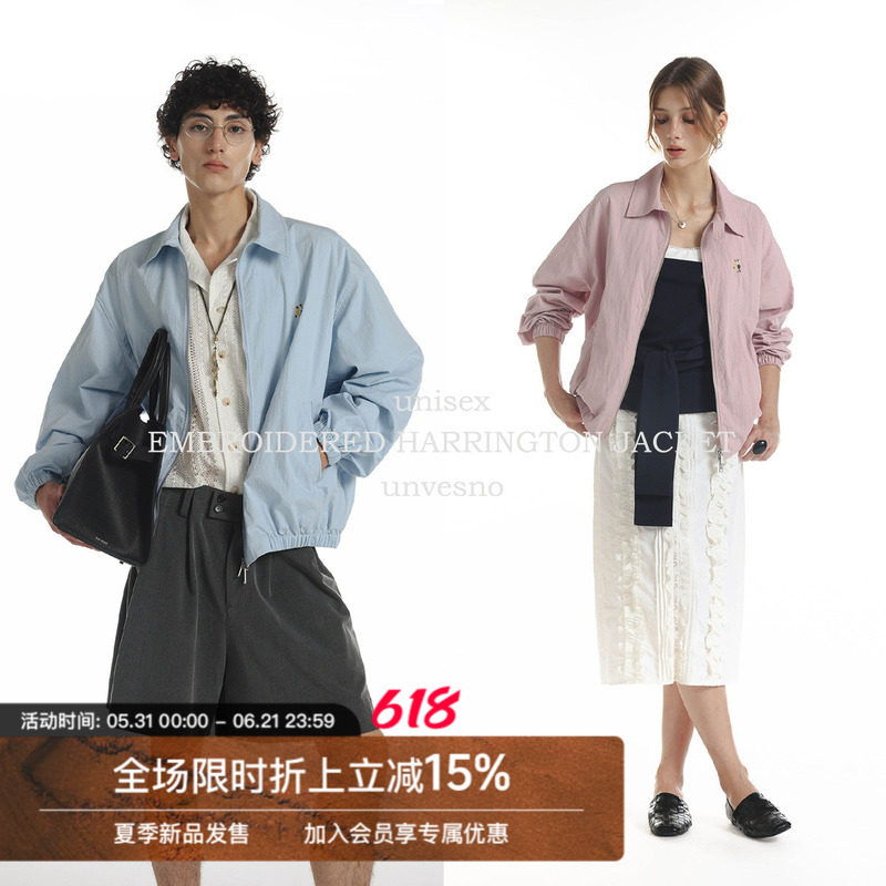 Unvesno(UN)爱乐之城lalaland双人舞刺绣哈灵顿夹克