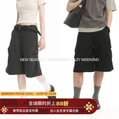 450G 三种打折解构中性橡筋腰头宽松中裤 Unvesno 西裤